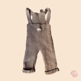 Gebreid camelkleurig tuinpakje - mt 74