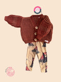 Gebreid cognackleurig vest - mt 74-80