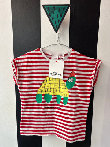 Gestreept shirt schildpad (mt 110-116)