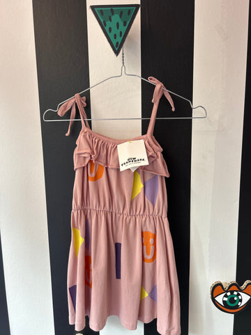 Roze jurk grafisch (mt 110)