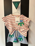 Gestreept shirt bloem (mt 86-92)