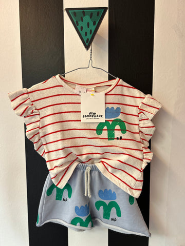 Gestreept shirt bloem (mt 86-92)