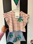 Gestreept shirt bloem (mt 86-92)
