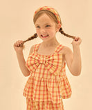 Jelly mallow ribbon sleeveless blouse