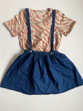 Denim rokje met luipaard shirtje - mt 128-134