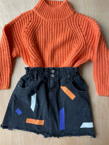 Knit met geverfd rokje - mt 128