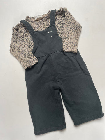 Luipaard shirt met tuinpak - mt 74-80