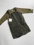 Linnen salopette met groen shirt - mt 1-2 jaar