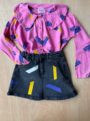 Blouse met geverfde rok - mt 110