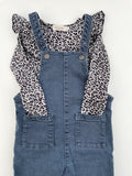 Luipaard romper met tuinpak - mt 74-80