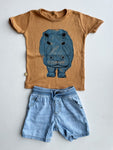 Nijlpaard shirt met short - mt 92-98