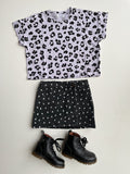 Lila shirt met kort rokje - mt 92-98