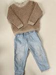 Teddy trui met jeans - mt 86