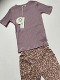 Lila shirt met flared pants - mt 8-10 jaar