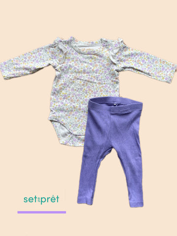 Romper met lila broekje - mt 62