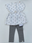 Jurkje met gestreepte legging - mt 74-80